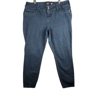 Torrid Jeans Womens 22 R Skinny Blue Dark Wash Triple Button Fly High Rise